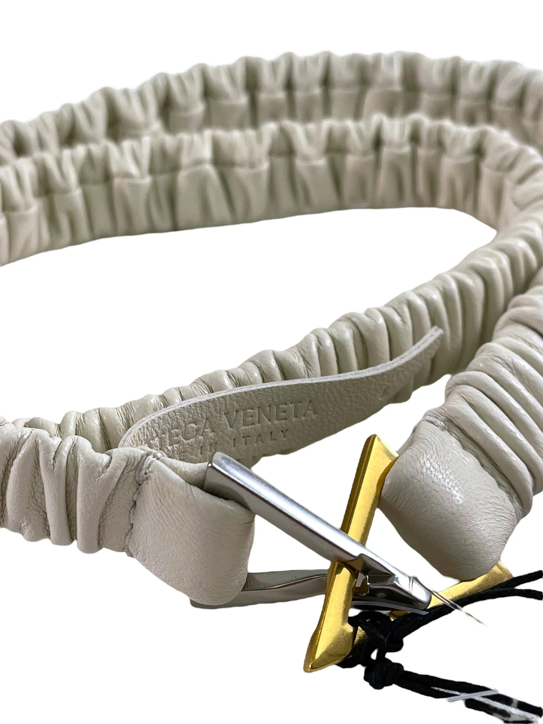 Bottega Veneta White Leather Belt