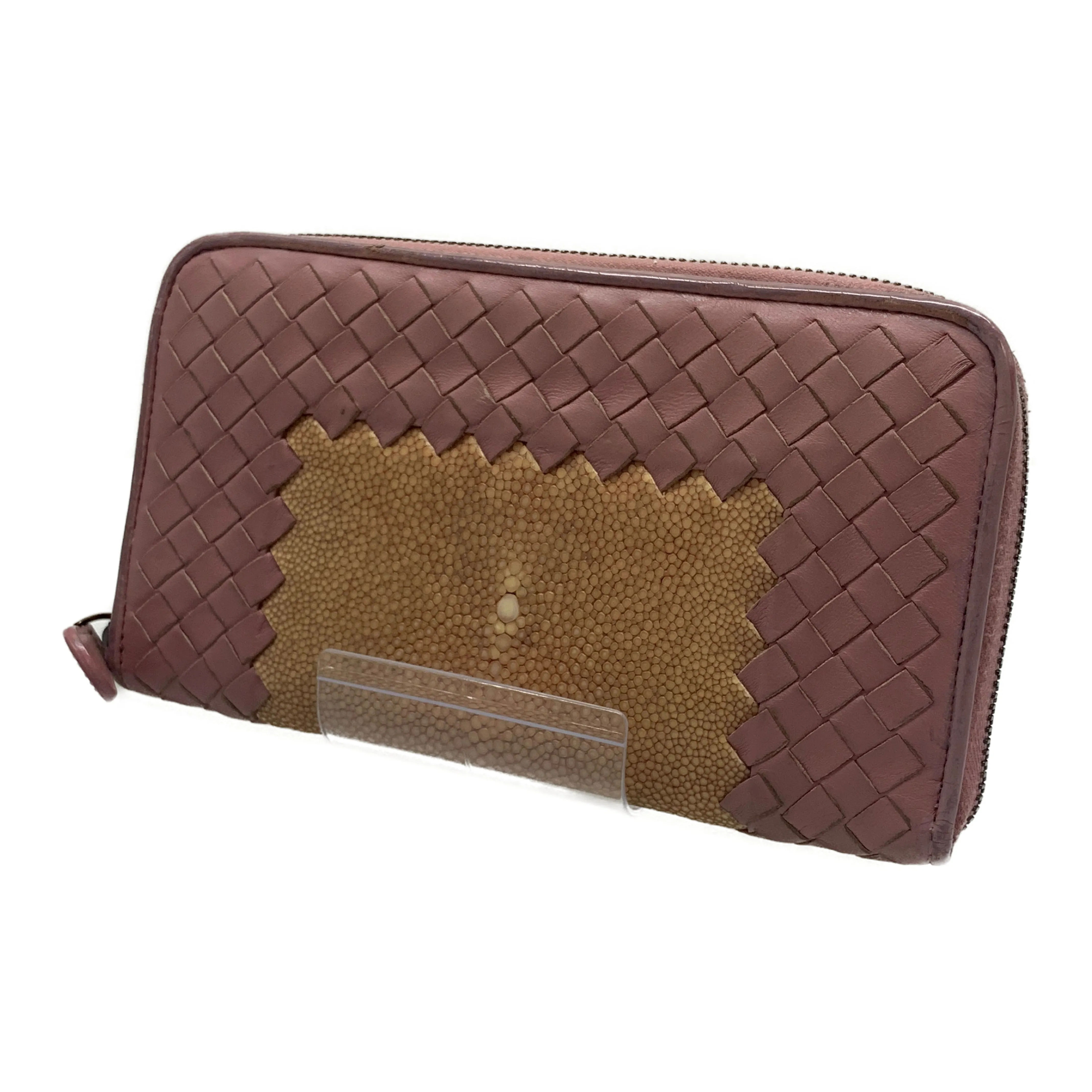 #BOTTEGA VENETA/Long Wallet/PNK/Leather