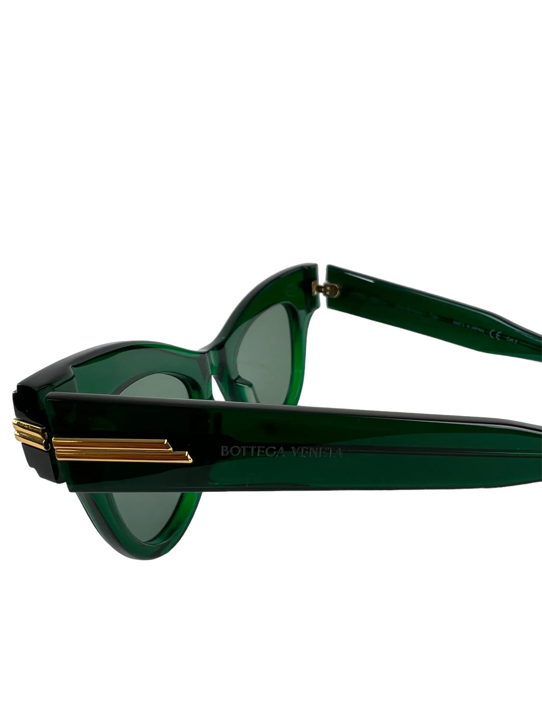 Bottega Venetta Emerald Green Cateye Sunglasses