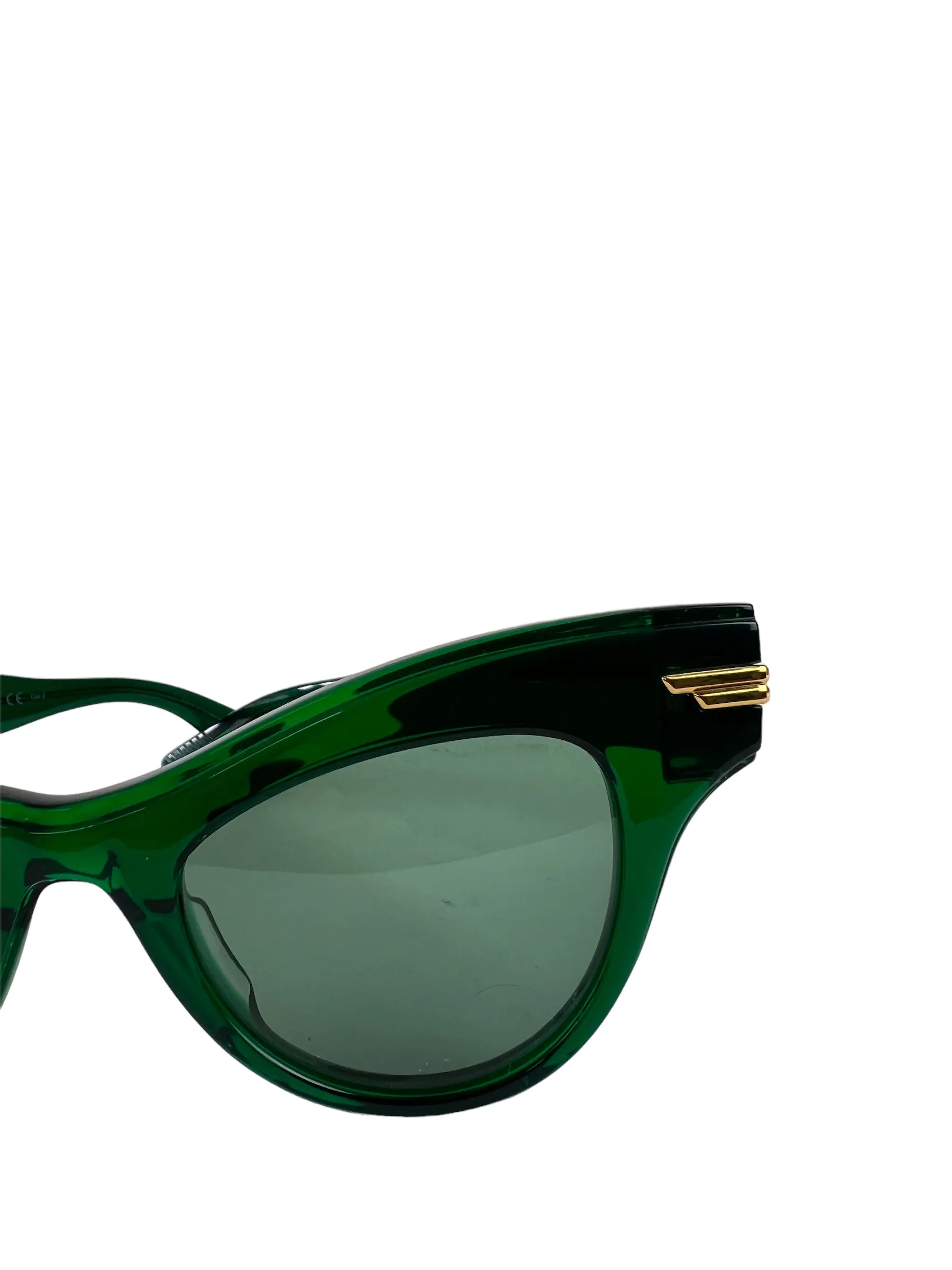 Bottega Venetta Emerald Green Cateye Sunglasses