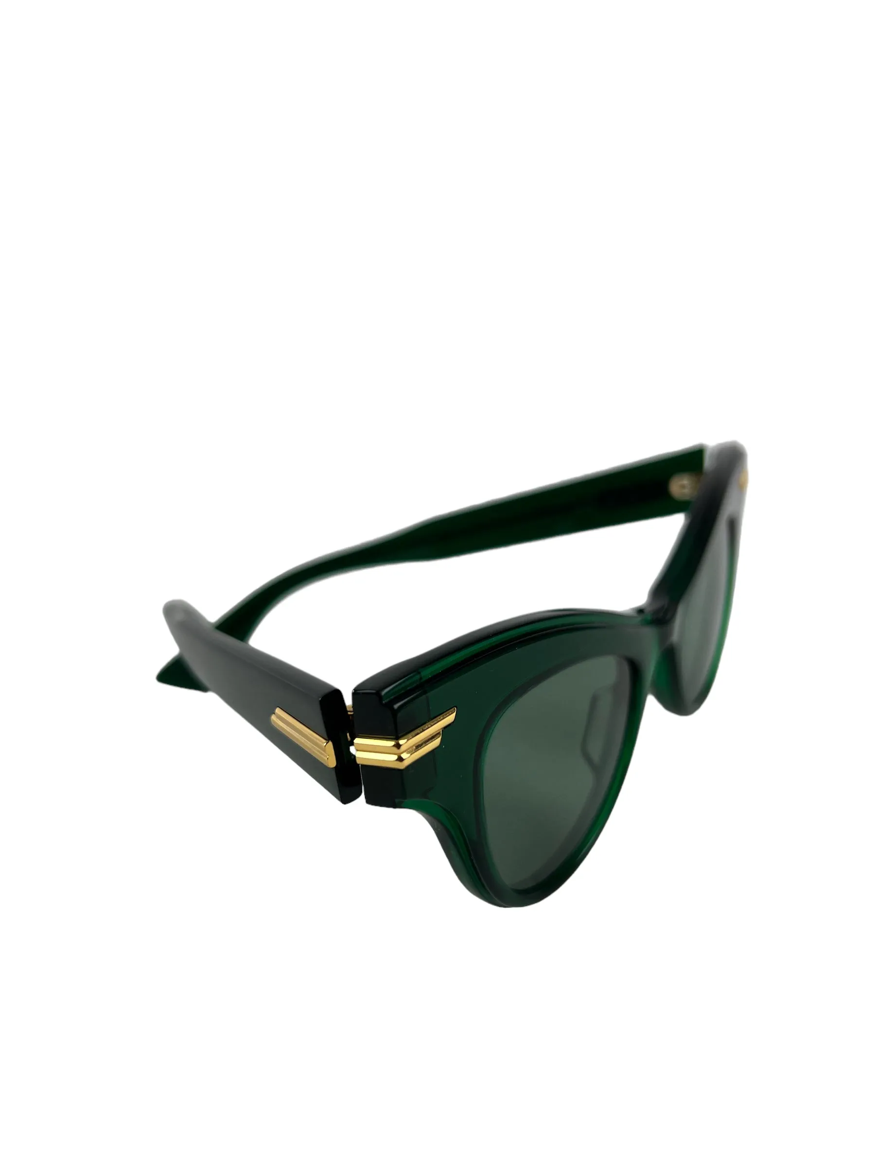 Bottega Venetta Emerald Green Cateye Sunglasses