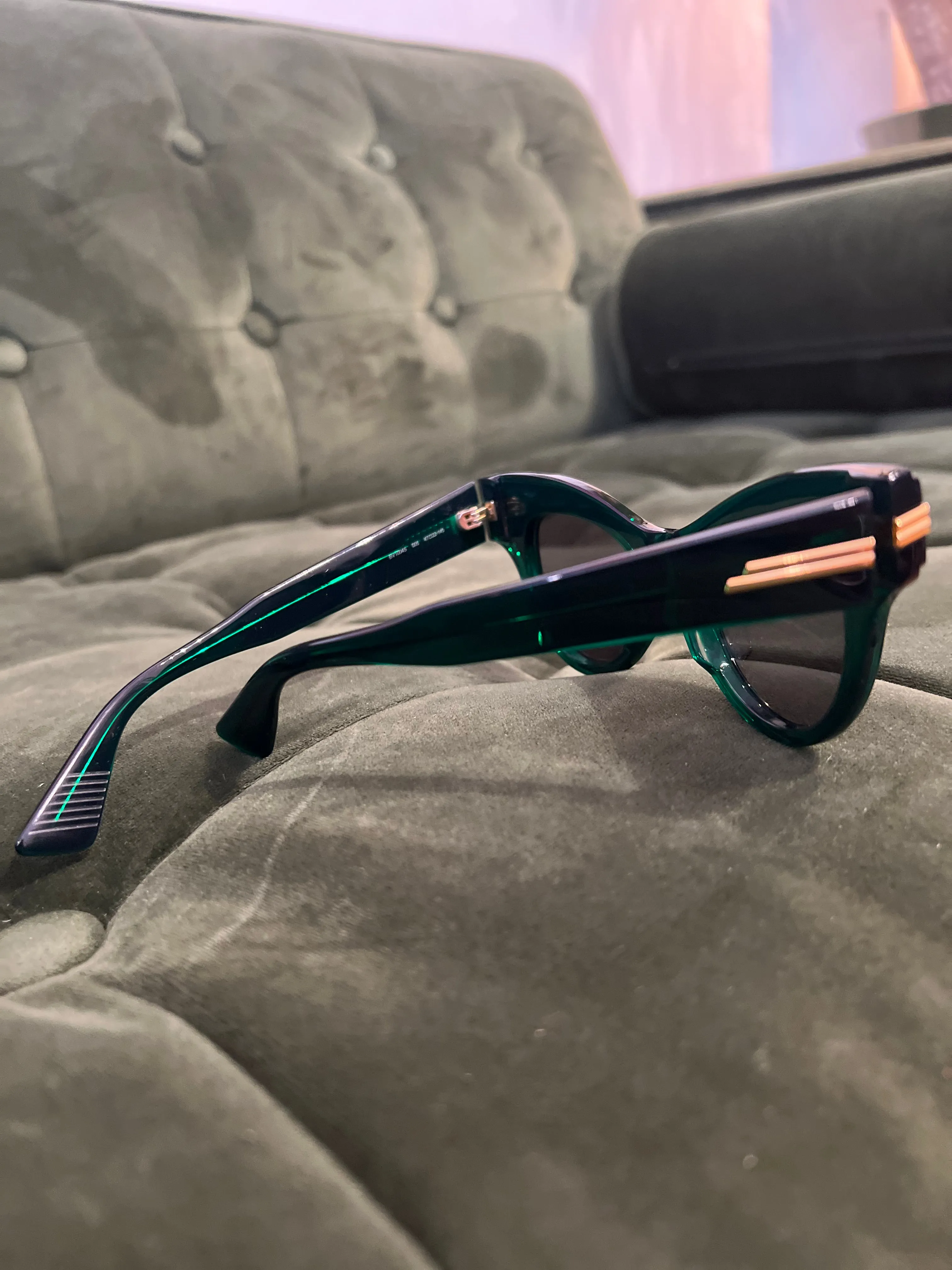 Bottega Venetta Emerald Green Cateye Sunglasses