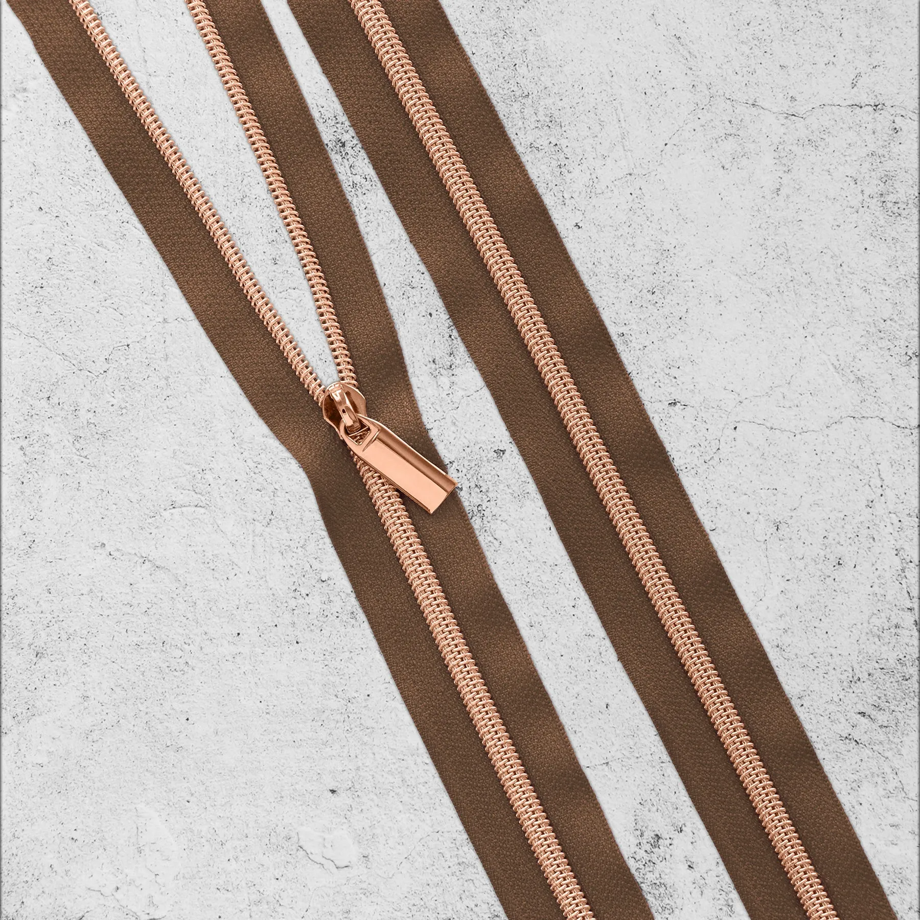 Brown Nylon Coil Zippers