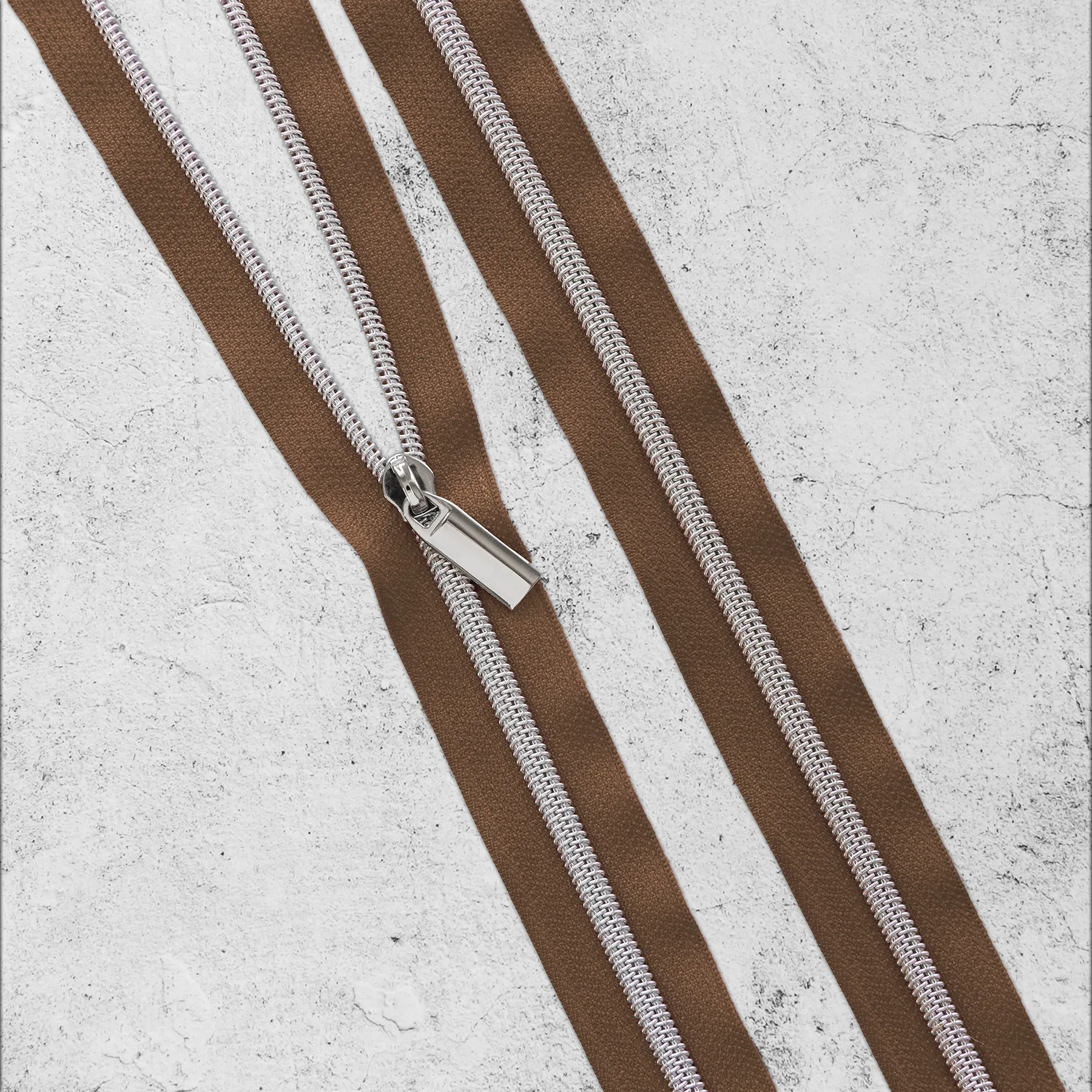 Brown Nylon Coil Zippers