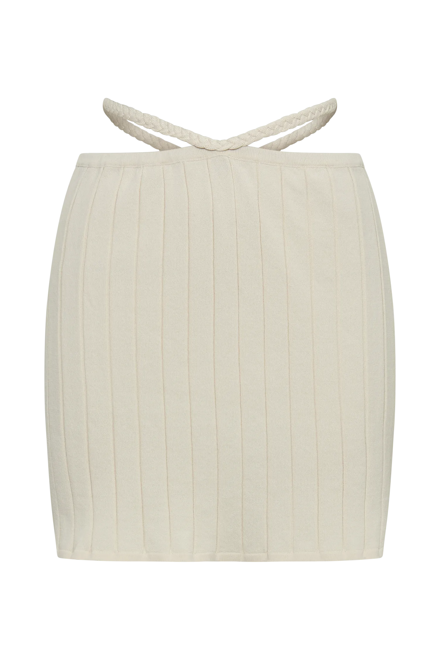 Celine A-Line Extreme Rib Mini Skirt - Ivory