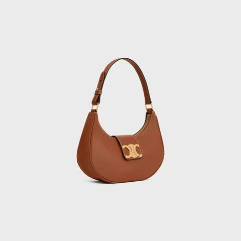 Celine Ava Triomphe Bag Suede and Calfskin Tan