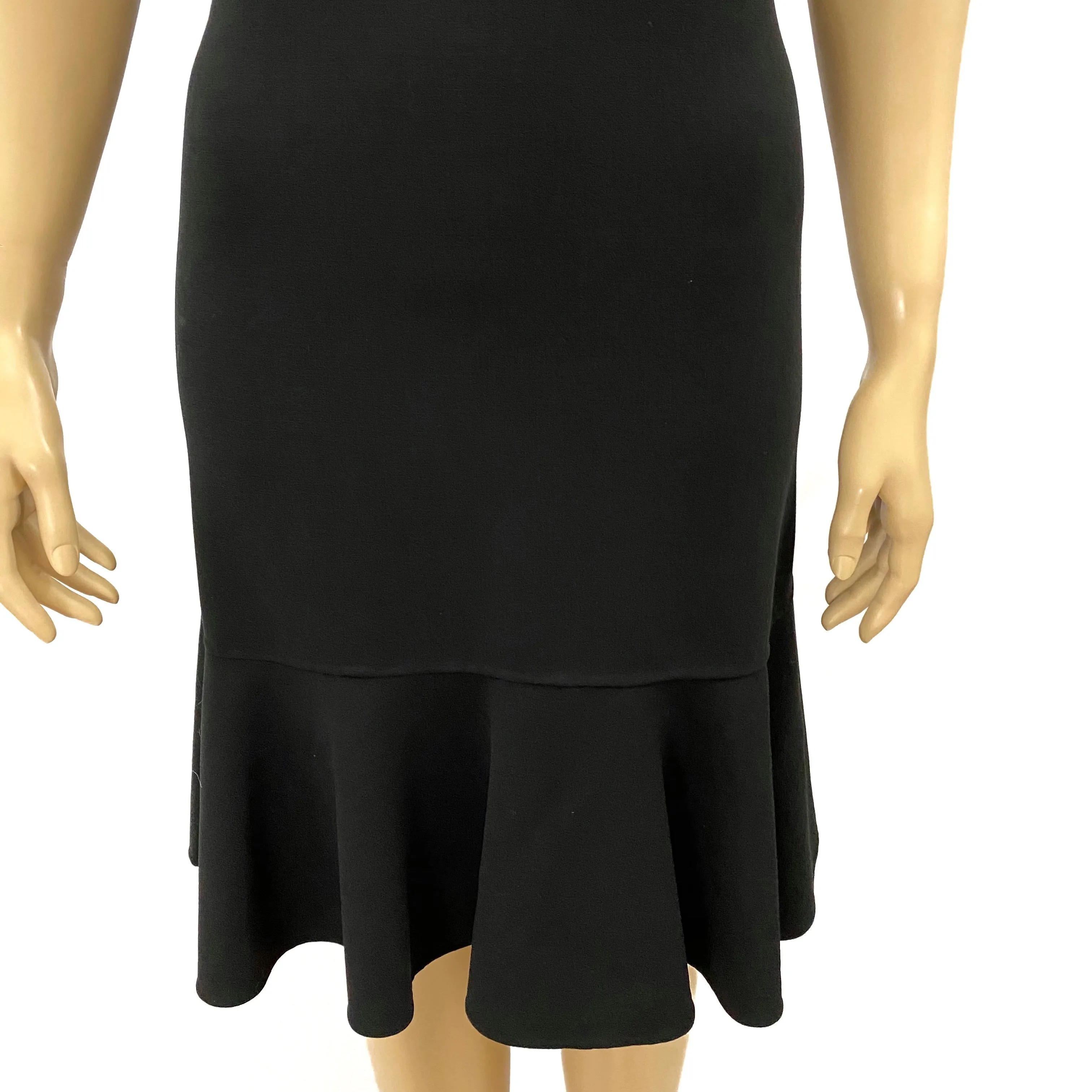 Celine Black Ruffle Hem Sleeveless Sheath Dress Size 8 | 42