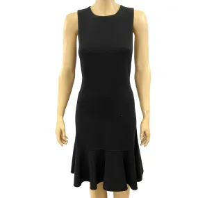 Celine Black Ruffle Hem Sleeveless Sheath Dress Size 8 | 42