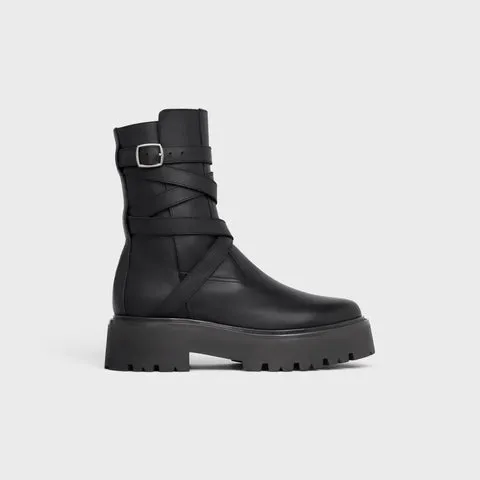 Celine Buckled Jodphur Medium Boot in Calfskin Black