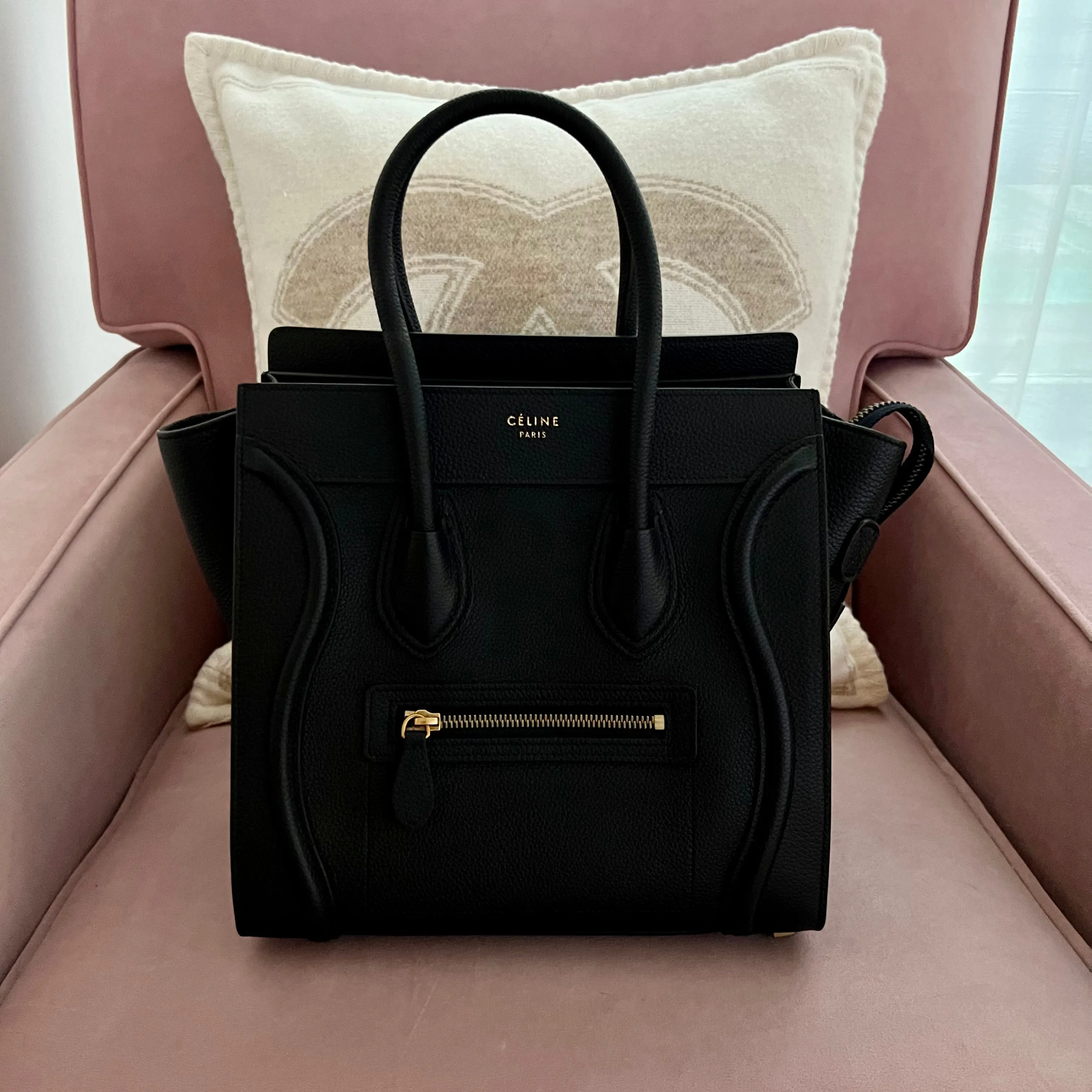 Chic Celine Luggage Tote Bag - Luxury Travel Essential with Signature Style