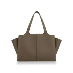 Celine Tri-Fold Baby Grained Calfskin Medium Souris Brown Leather Tote