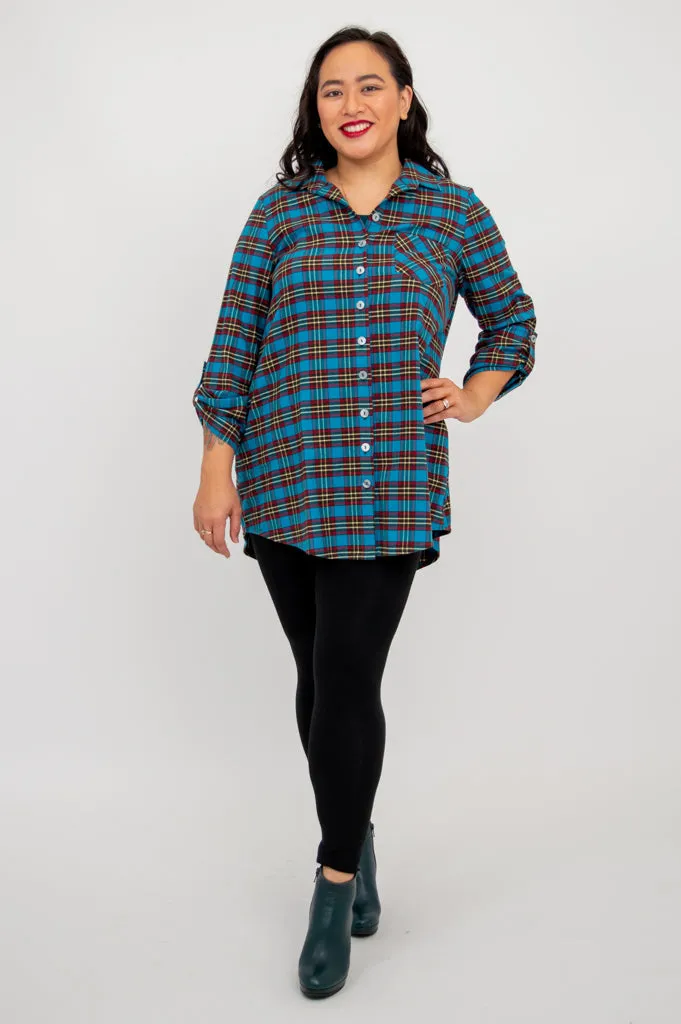 Celine Tunic, Telly Plaid, Cotton