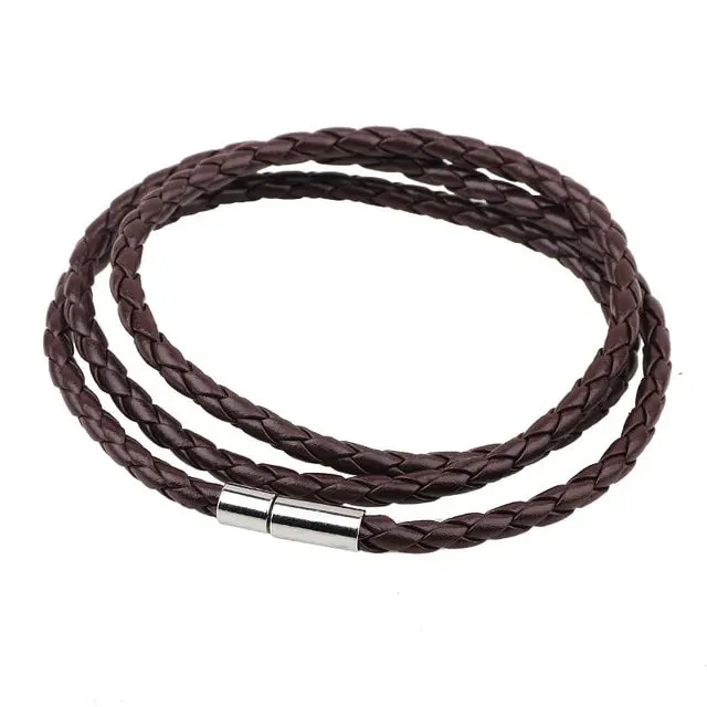 Colorful Fashion PU Braided Leather Bracelet - Vegan leather - Imported