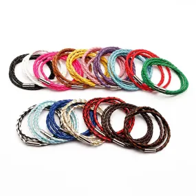 Colorful Fashion PU Braided Leather Bracelet - Vegan leather - Imported