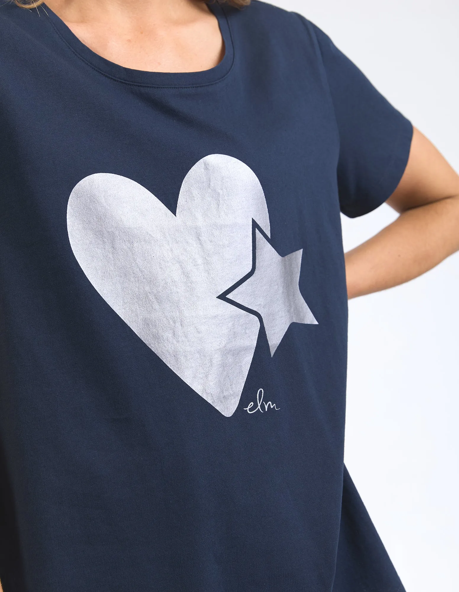 Navy Cosmic Love Graphic Tee - Stylish & Trendy Design