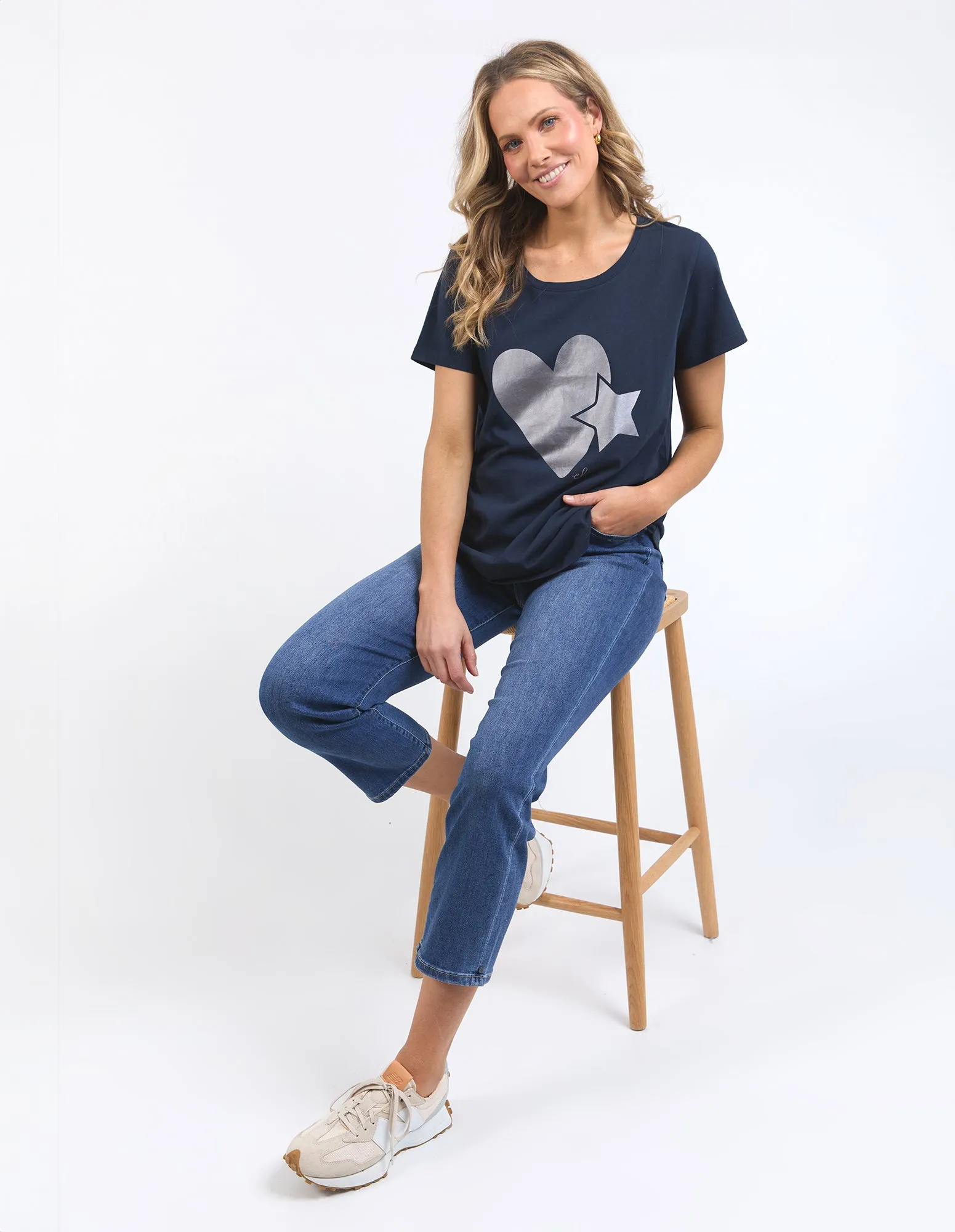 Navy Cosmic Love Graphic Tee - Stylish & Trendy Design