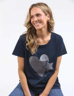 Navy Cosmic Love Graphic Tee - Stylish & Trendy Design