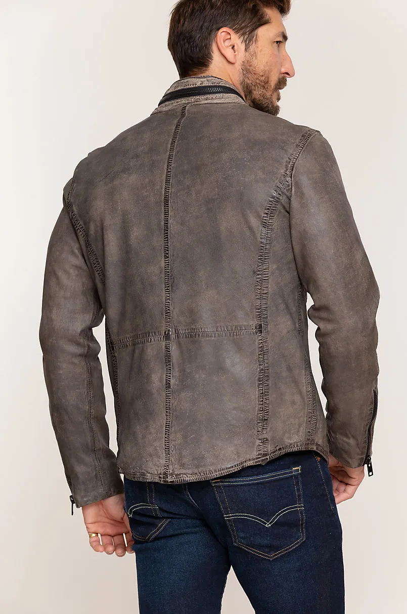 Cove Distressed  Lambskin Leather Jacket