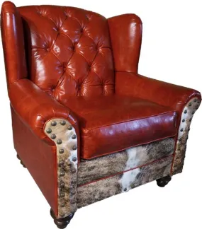 Crimson Red Overstuffed Wingback Chair