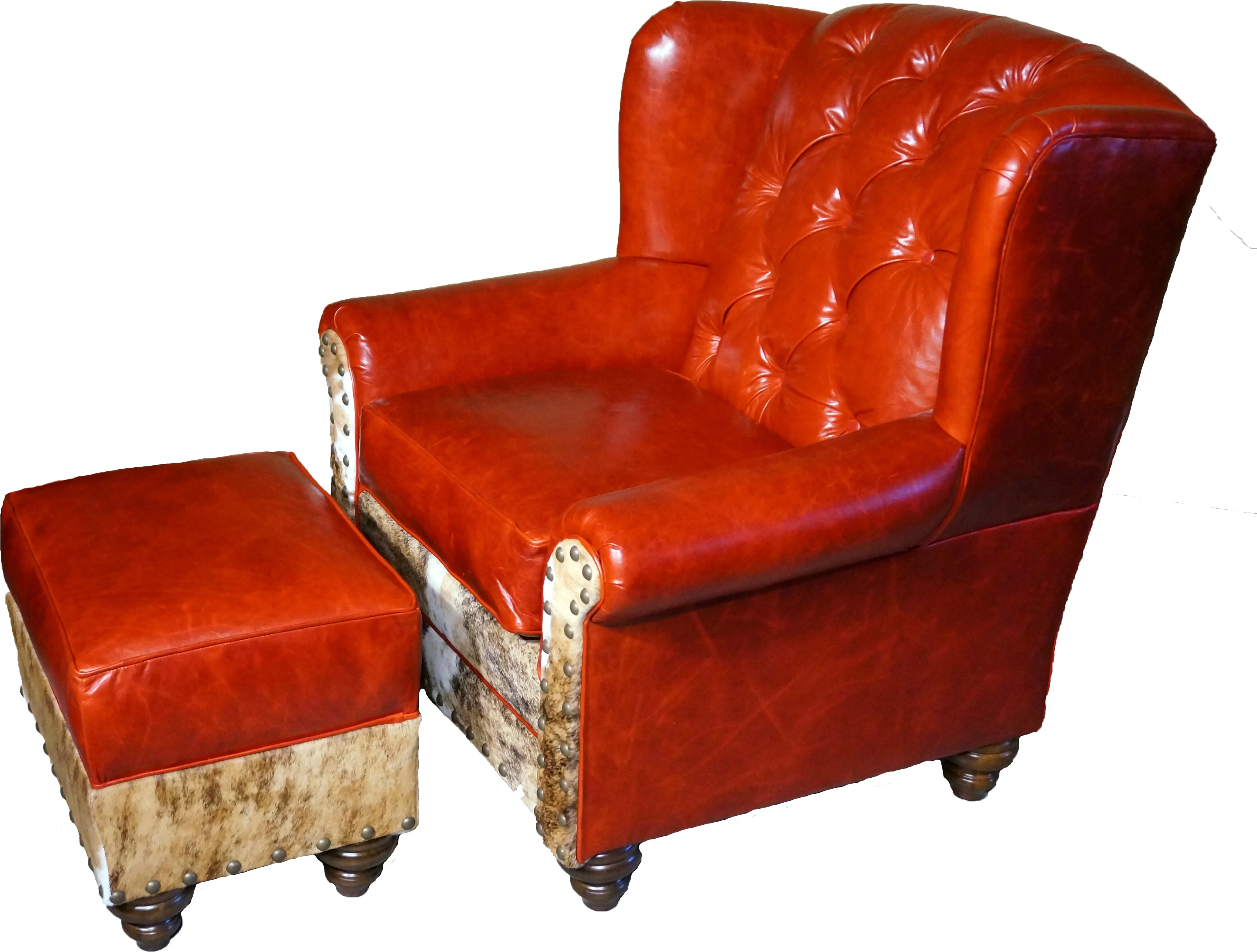 Crimson Red Overstuffed Wingback Chair