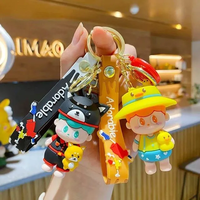 Cute Animal Hat Keychain With Bagcharm and Strap (Choose from Drop Down Menu)