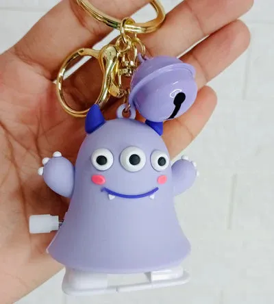 Cute Monster Windup Silicon Keychain With Bagcharm (Choose From Drop Down Menu)