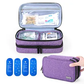 Diabetic Insulin Cooler Travel Case with 4 Ice Packs