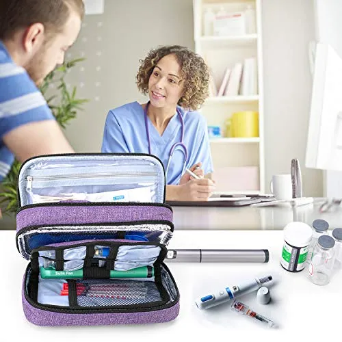 Diabetic Insulin Cooler Travel Case with 4 Ice Packs