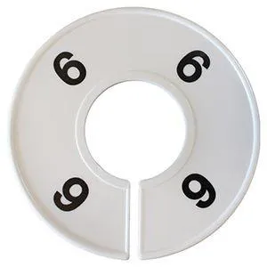 Divider, circle, (donut). '6'. White. Single.