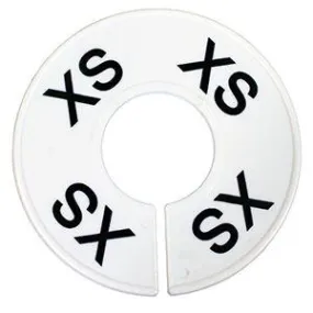 Divider, circle, (donut), 'XS' for X-SMall. White. Single.