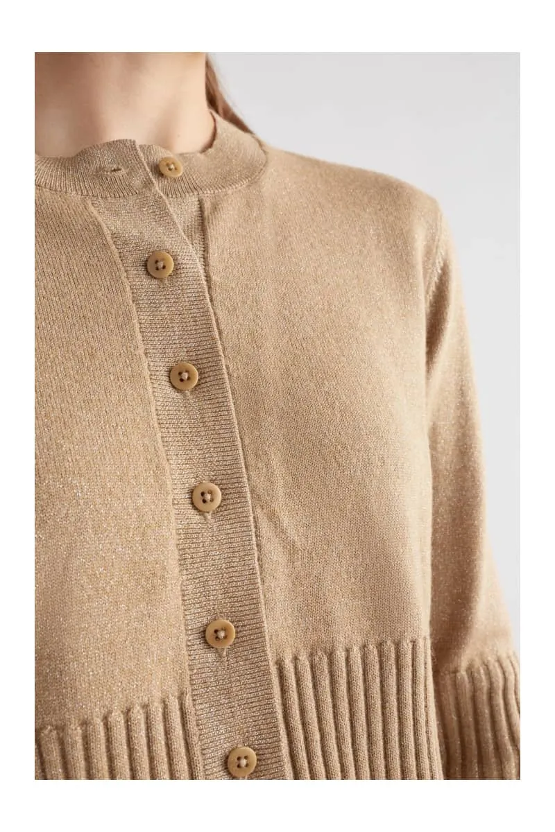 Elk The Label - Finby Metallic Cardigan - Taupe Gold -