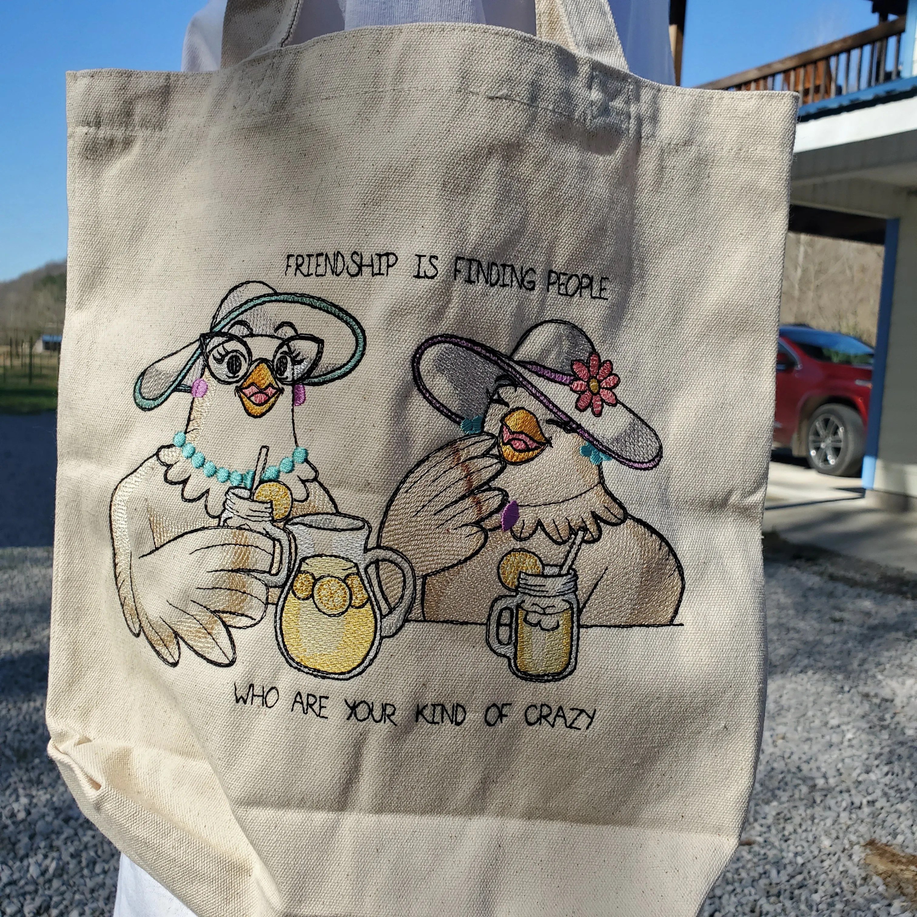 Embroidered Canvas Tote Bag