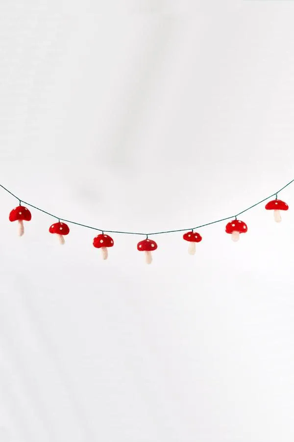 Felt Mushroom Garland