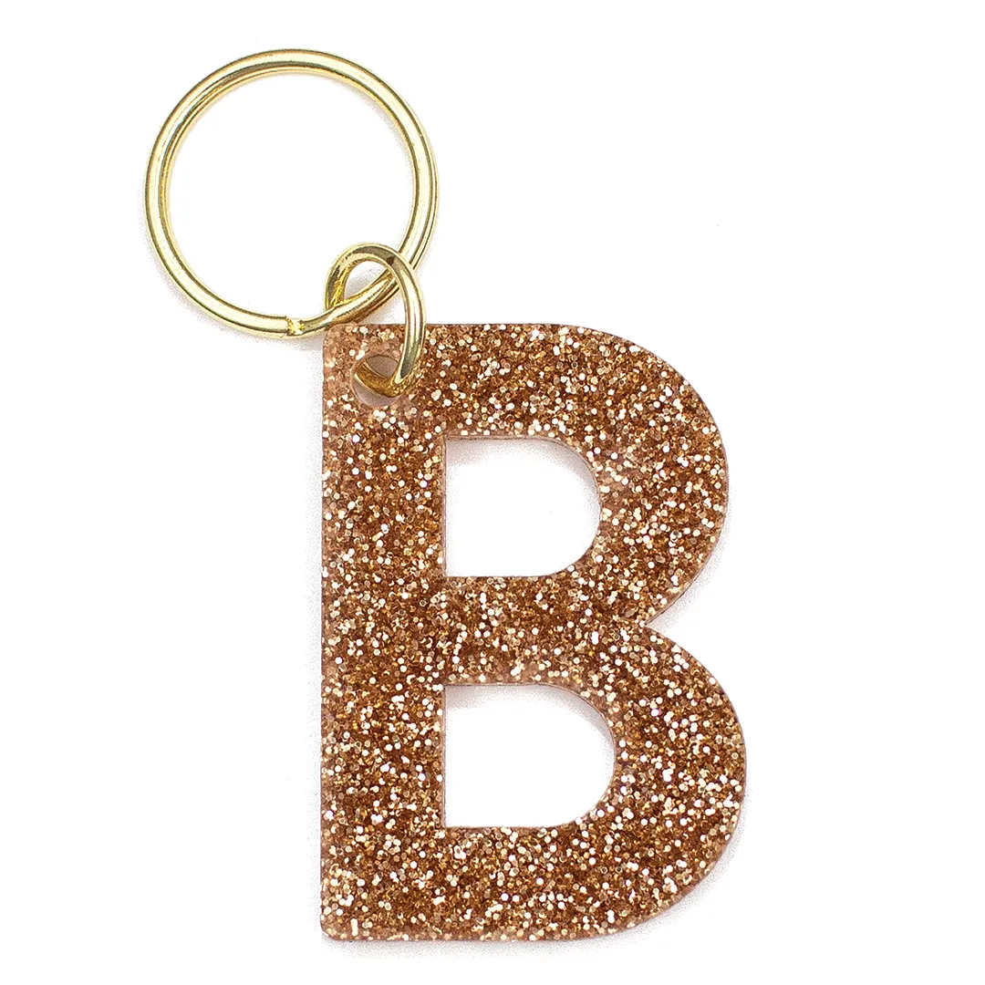 Glitter Letter Keychain