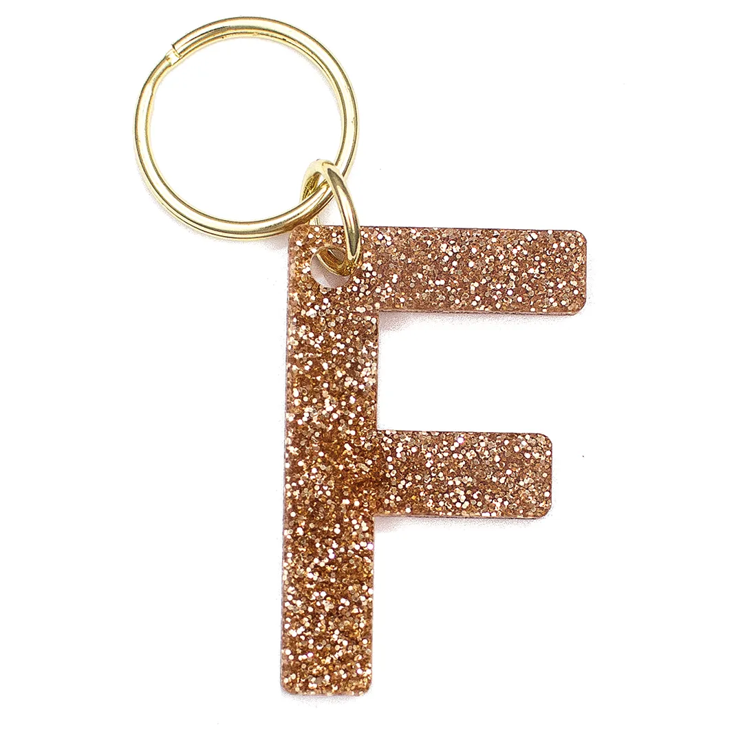 Glitter Letter Keychain