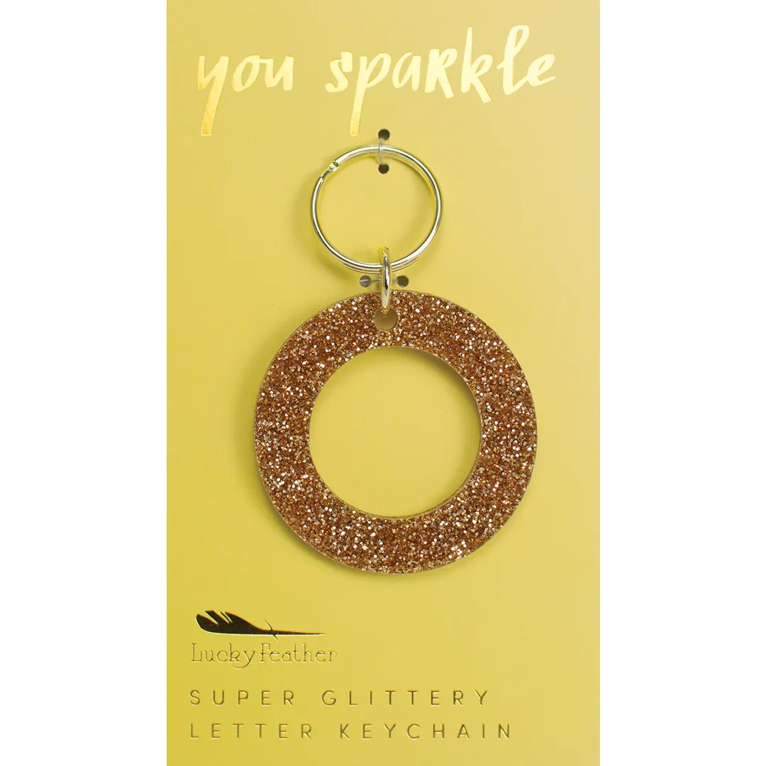 Glitter Letter Keychain