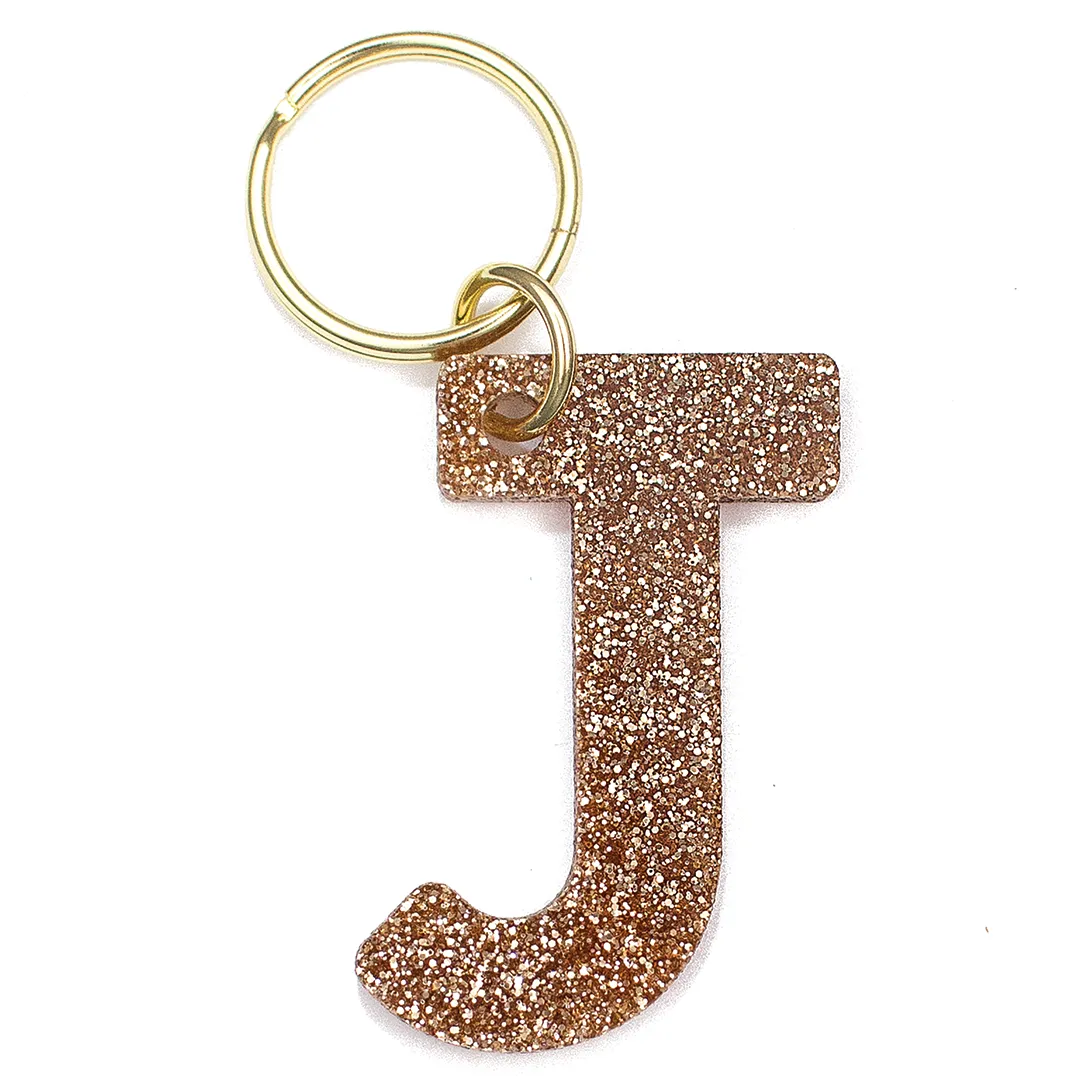 Glitter Letter Keychain