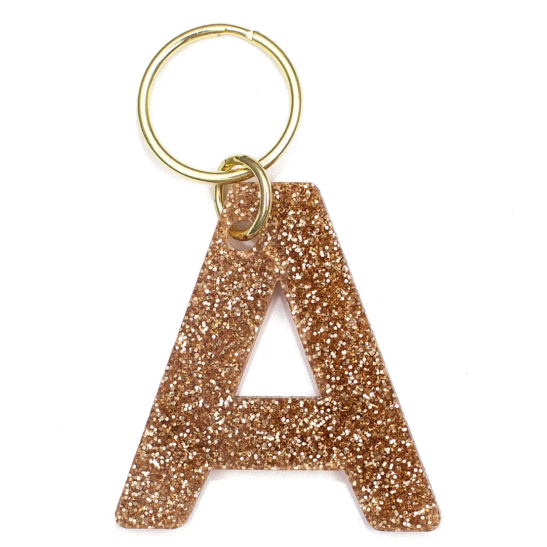 Glitter Letter Keychain