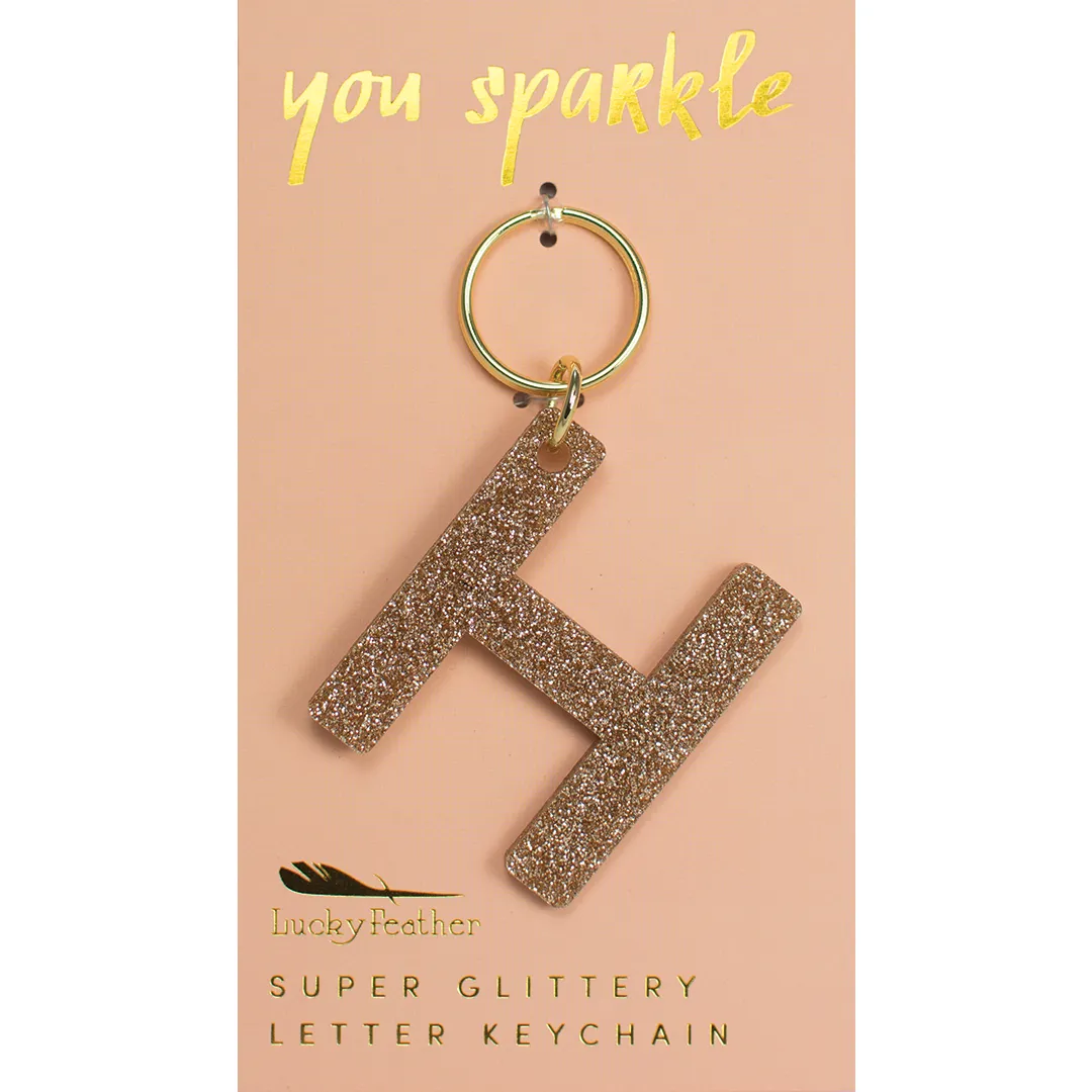 Glitter Letter Keychain