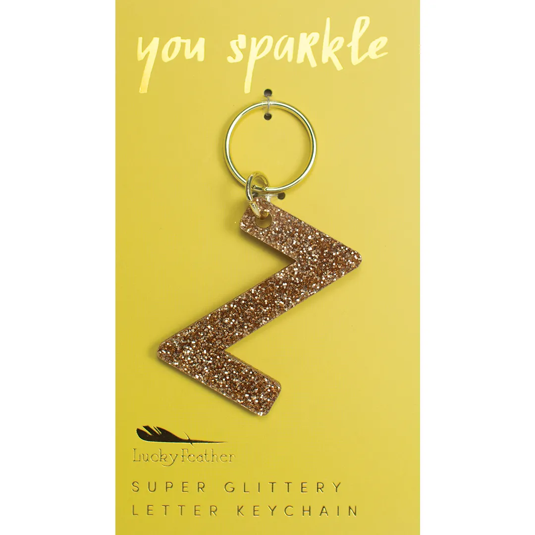 Glitter Letter Keychain