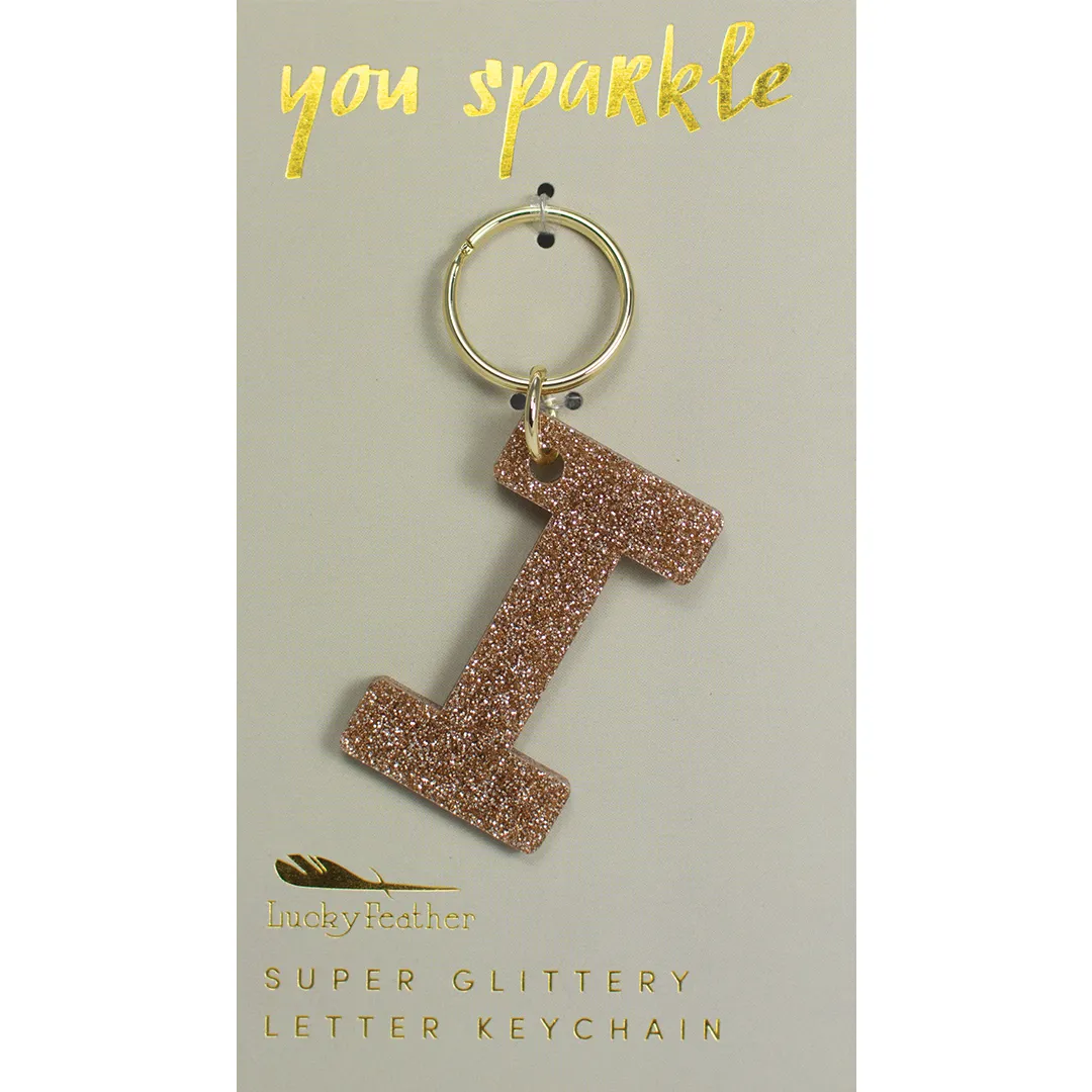 Glitter Letter Keychain