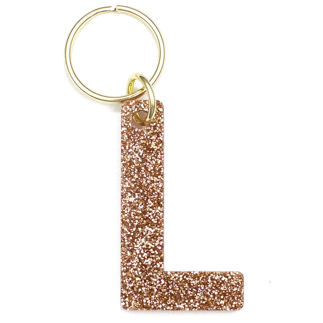 Glitter Letter Keychain