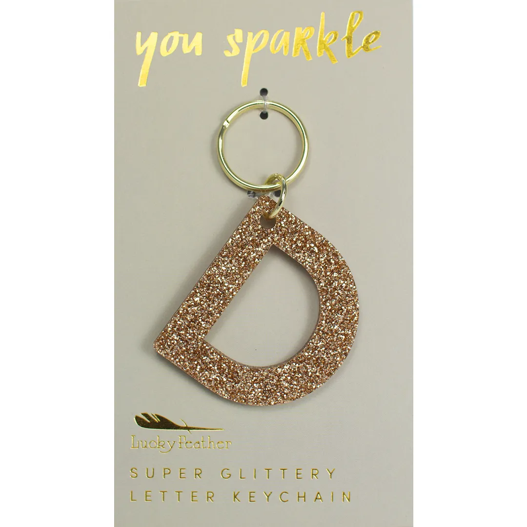 Glitter Letter Keychain