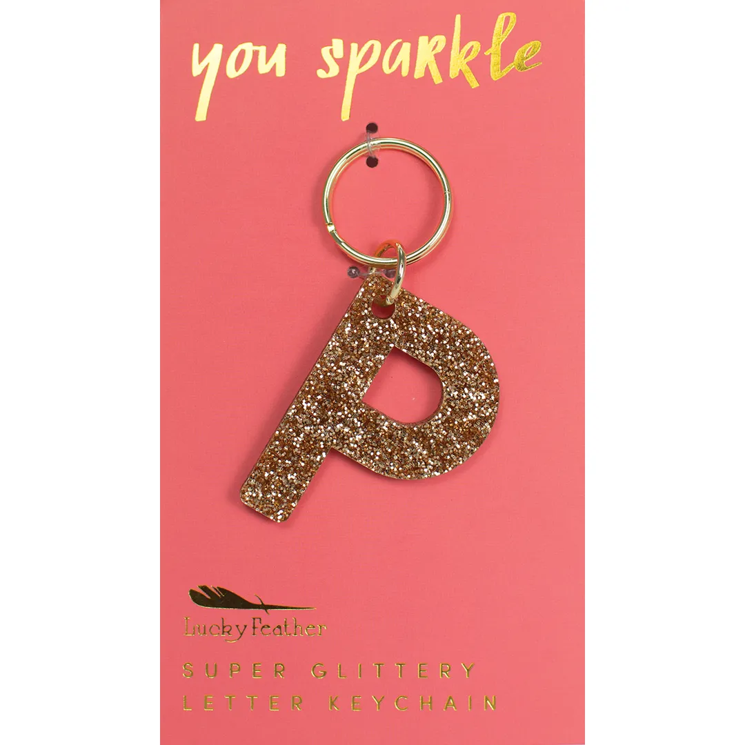 Glitter Letter Keychain