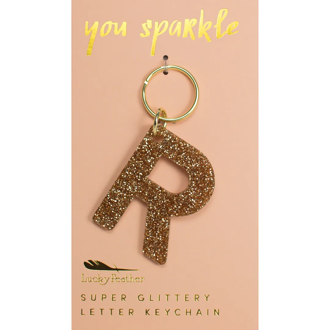 Glitter Letter Keychain