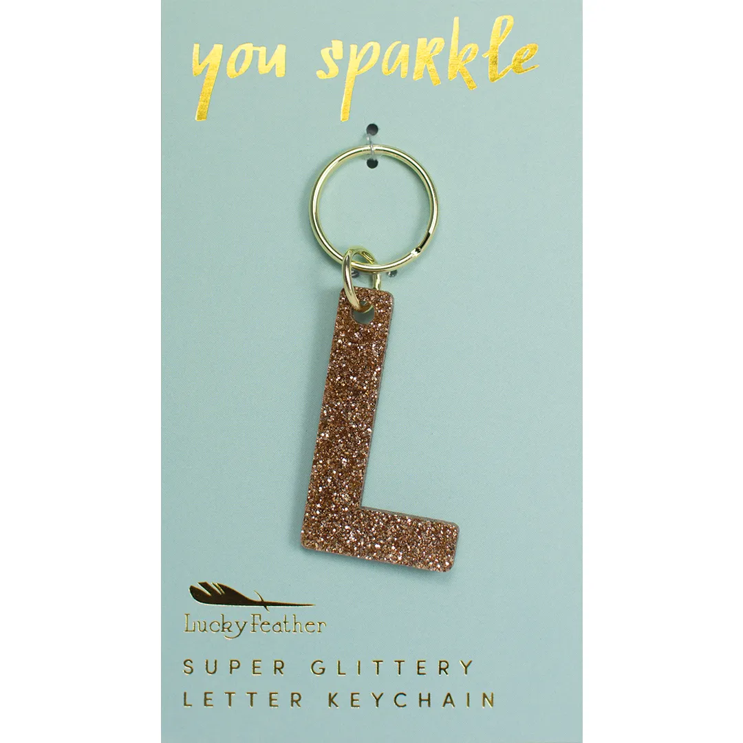 Glitter Letter Keychain