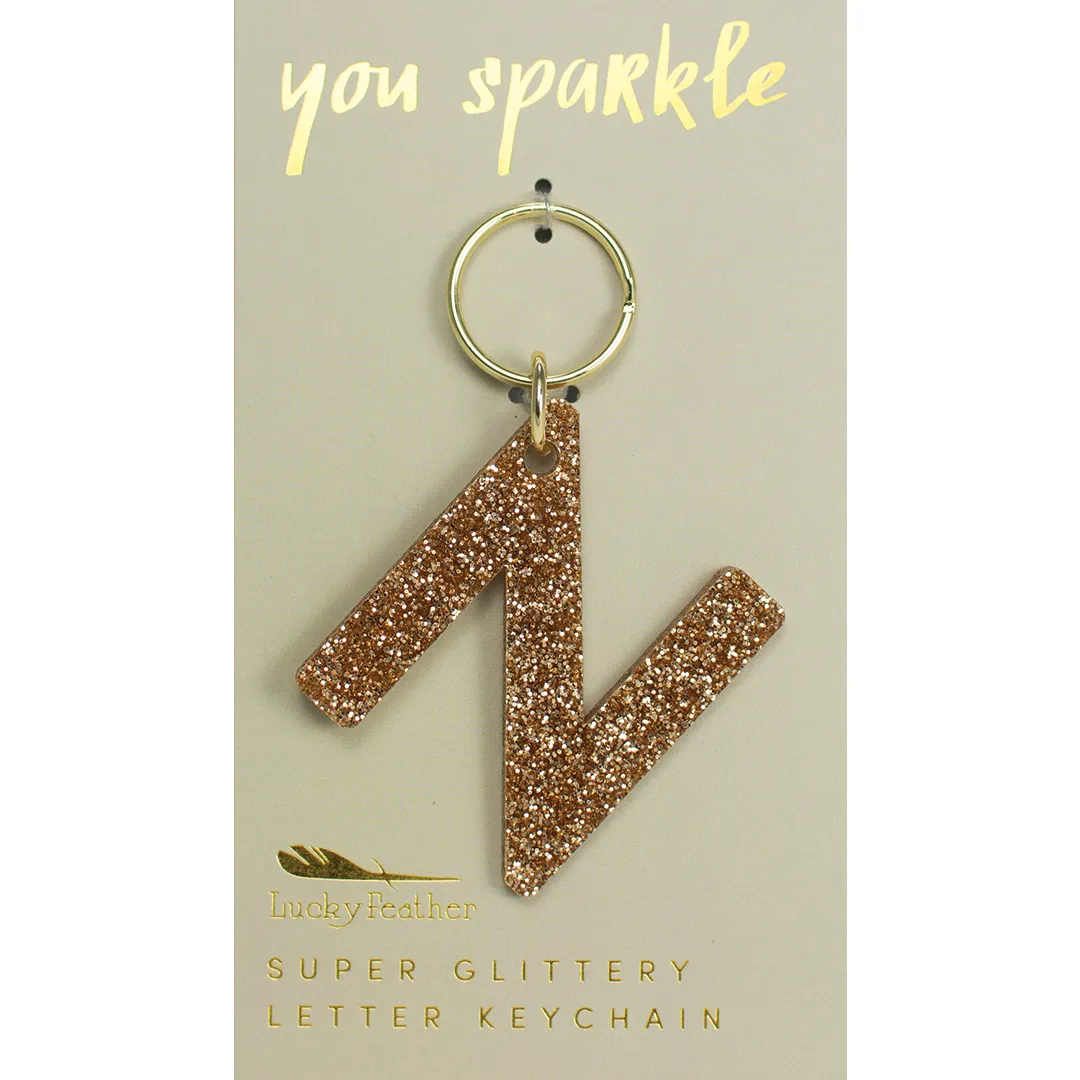 Glitter Letter Keychain