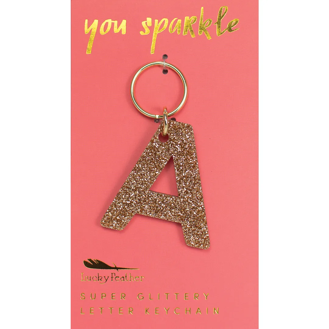 Glitter Letter Keychain