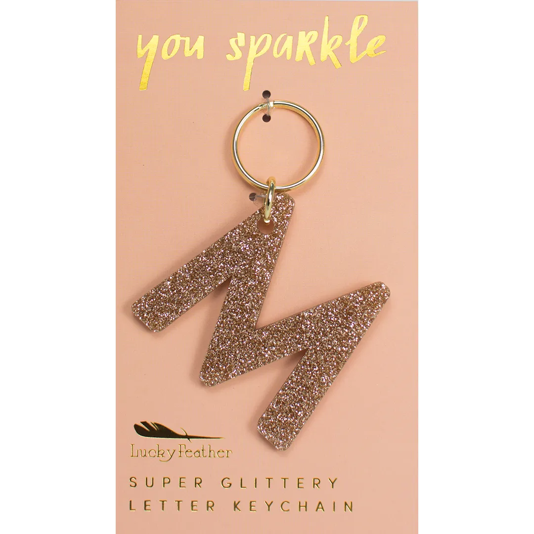 Glitter Letter Keychain