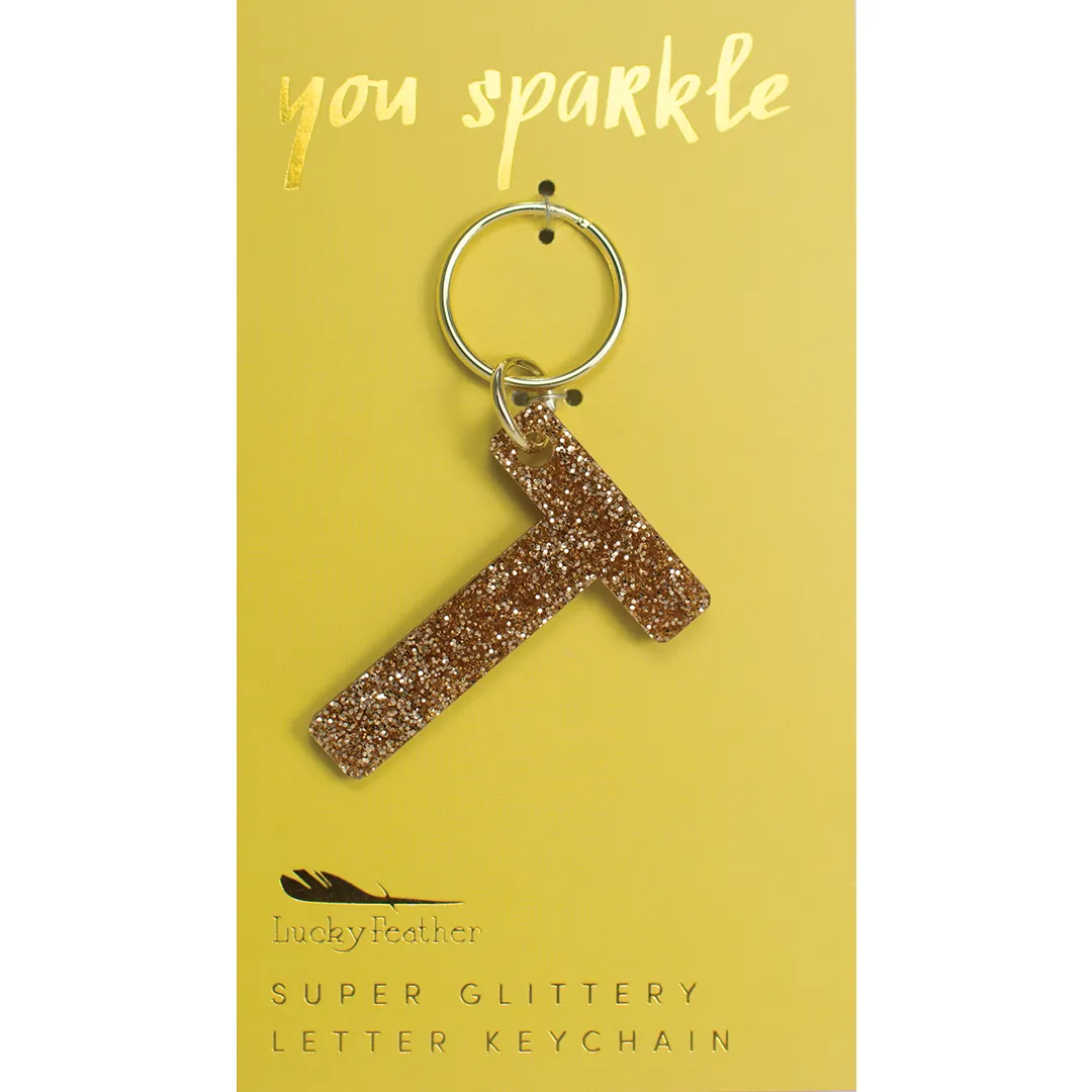 Glitter Letter Keychain